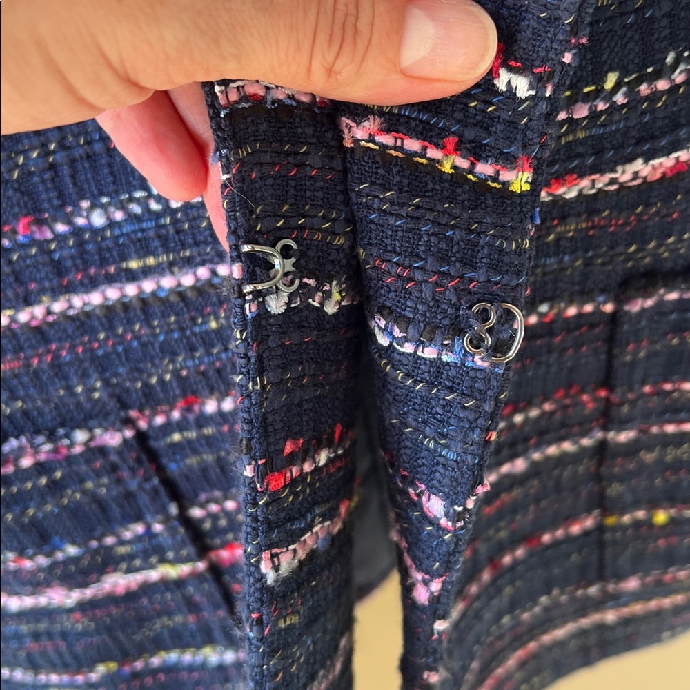 Talbots Factory 16 Navy Multicolor Tweed Blazer Striped - Picture 6 of 10